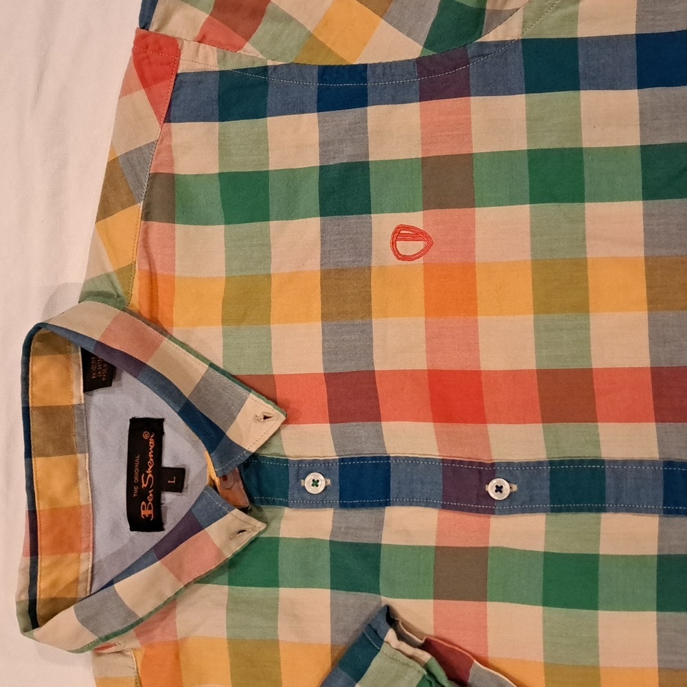 Ben Sherman, Size Large, Multicolored Plaid Patte… - image 3